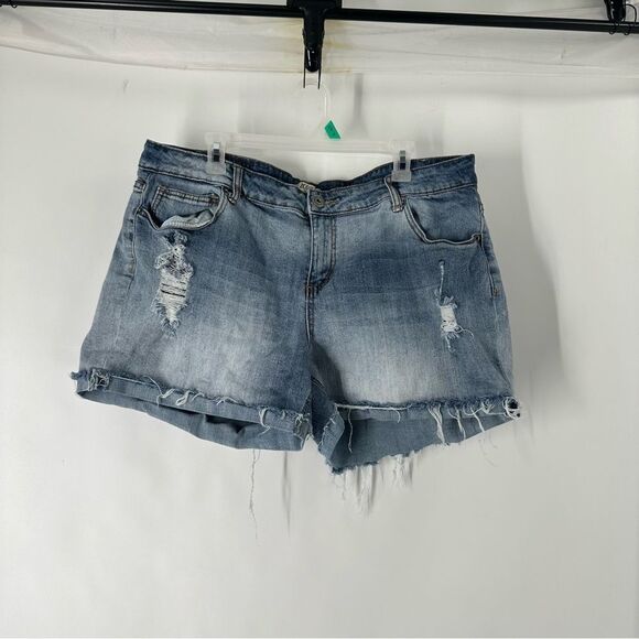ZCO Jeans Premium Size Women 24 Distressed Denim Cut-Off Shorts - Picture 1 of 8